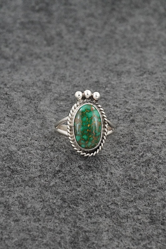 Turquoise & Sterling Silver Ring - Eugene Gruber - Size 8