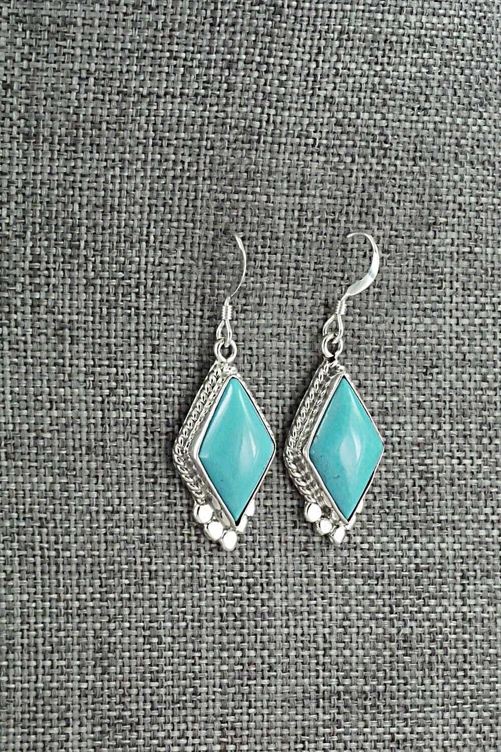 Turquoise & Sterling Silver Earrings - Gary Shorty