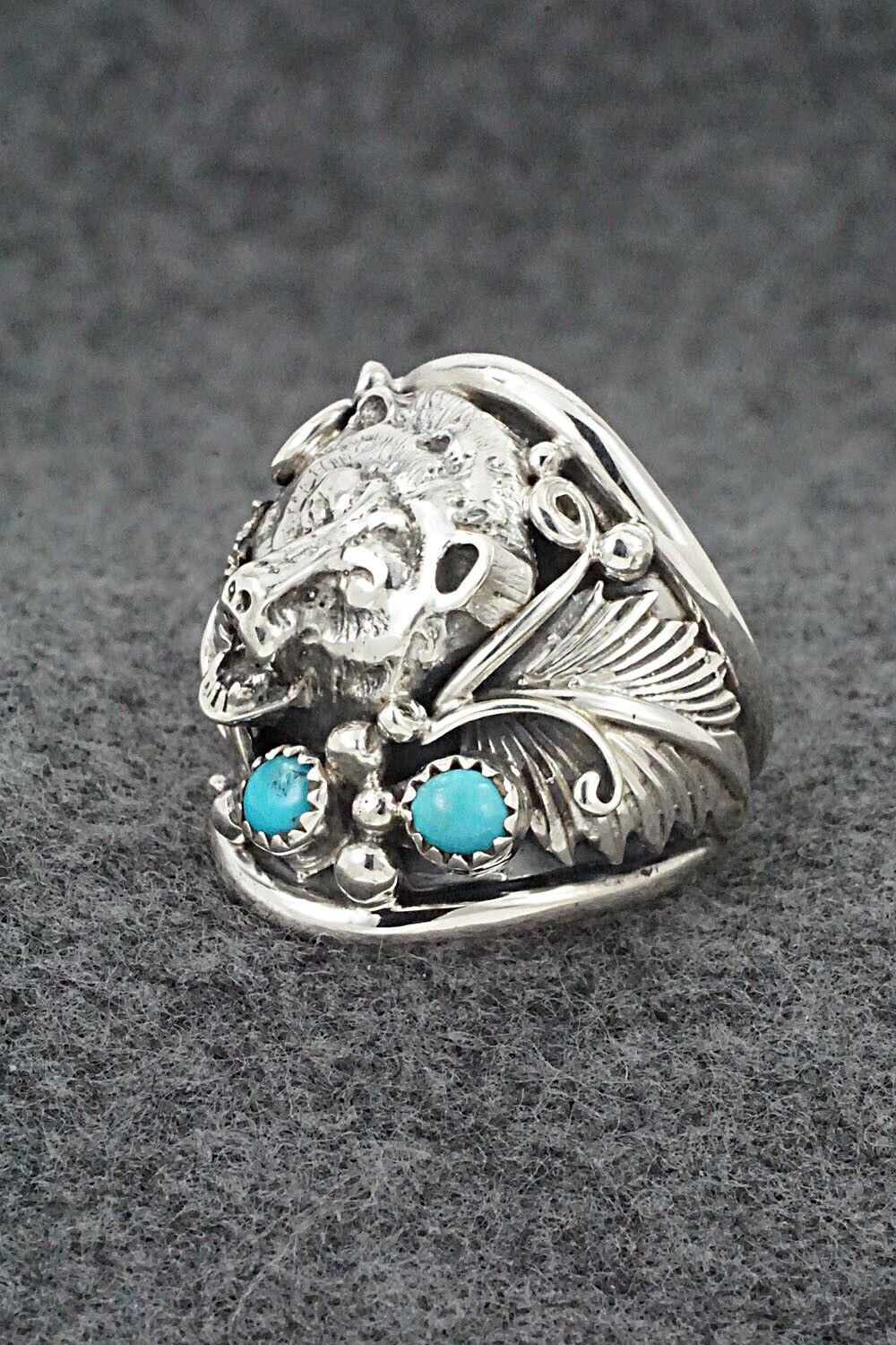 Turquoise & Sterling Silver Ring - Jeannette Saunders - Size 12