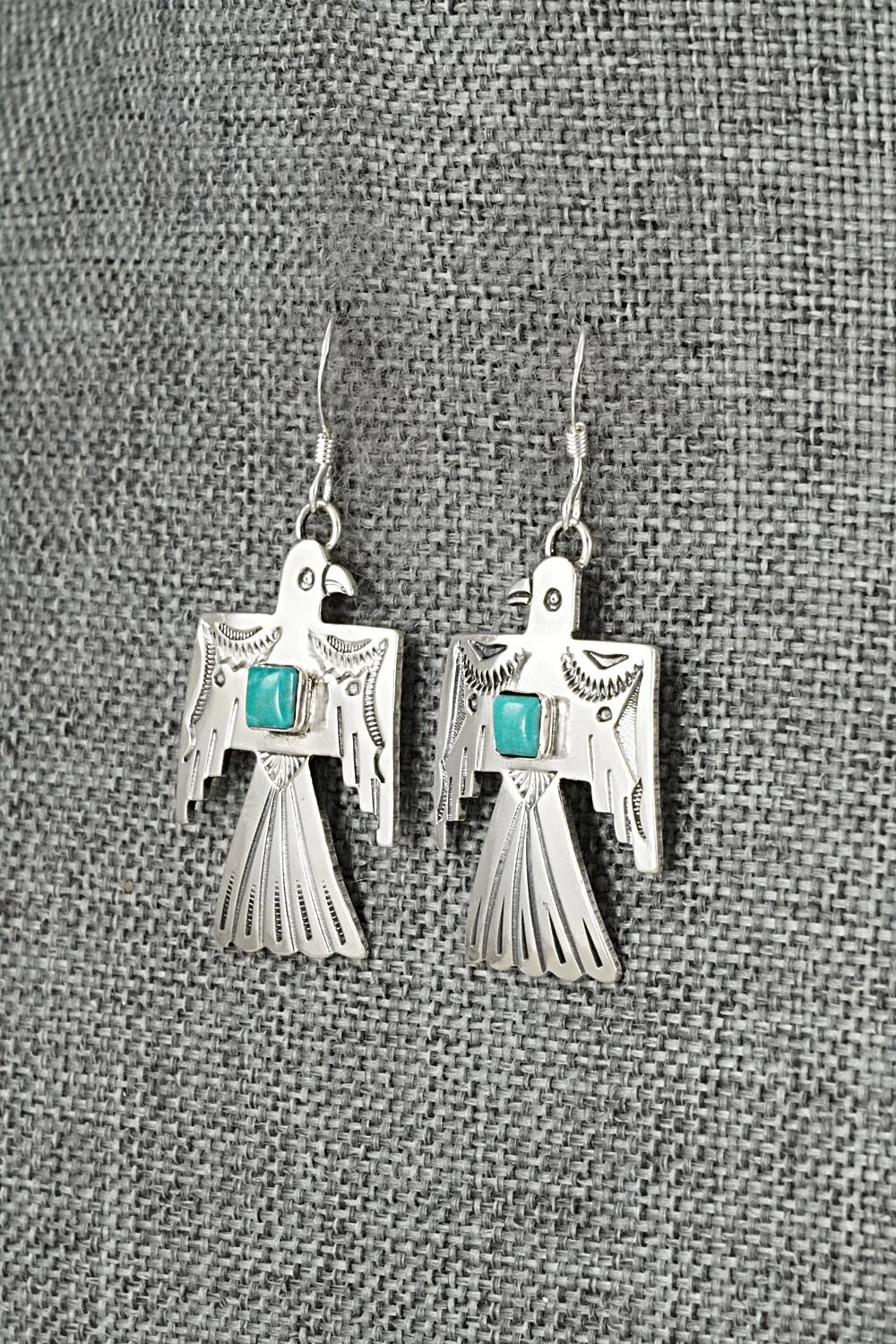 Turquoise & Sterling Silver Earrings - Jeremy Delgarito
