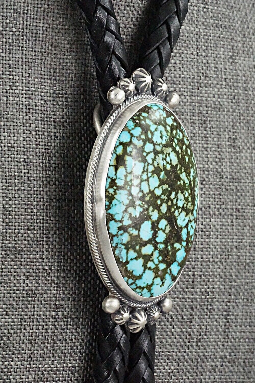 Turquoise & Sterling Silver Bolo Tie - Bobby Johnson