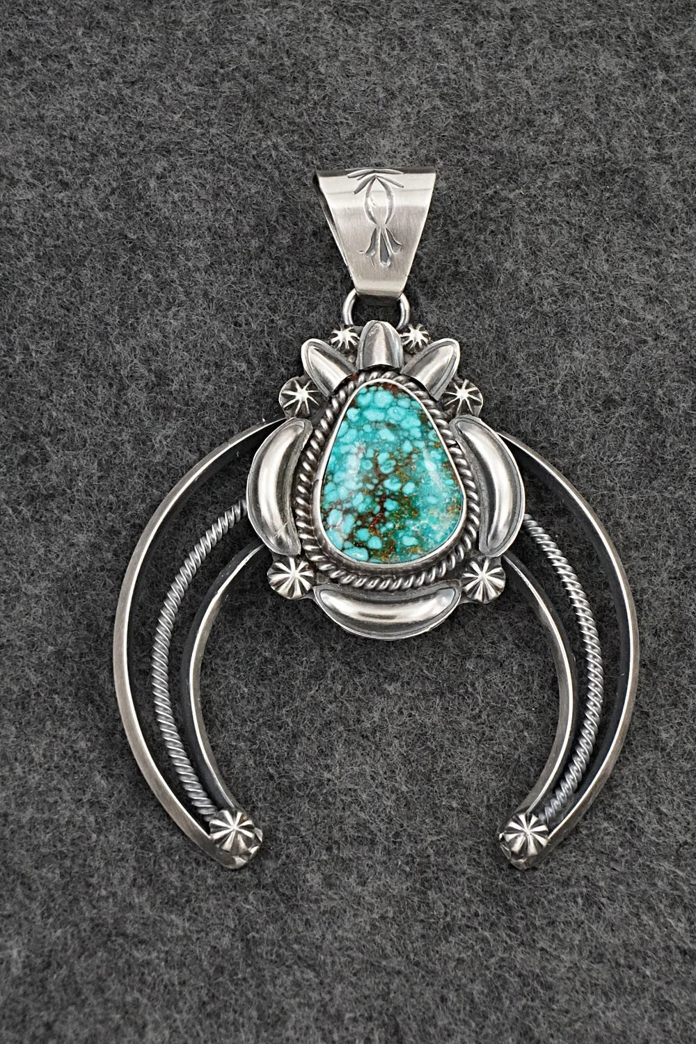 Turquoise & Sterling Silver Naja Pendant - Raymond Delgarito