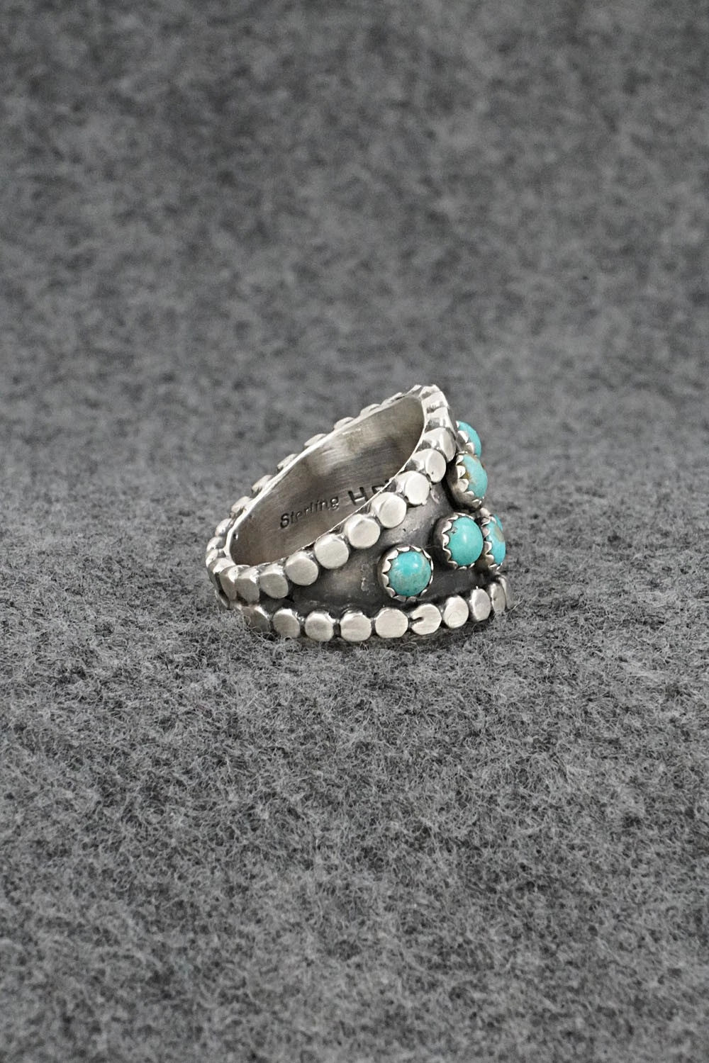 Turquoise & Sterling Silver Ring - Harry B. Yazzie - Size 7