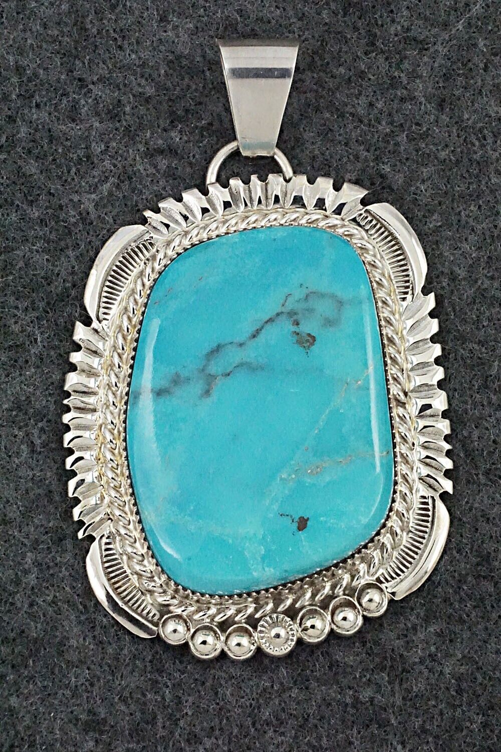 Turquoise & Sterling Silver Pendant - Alvin Joe