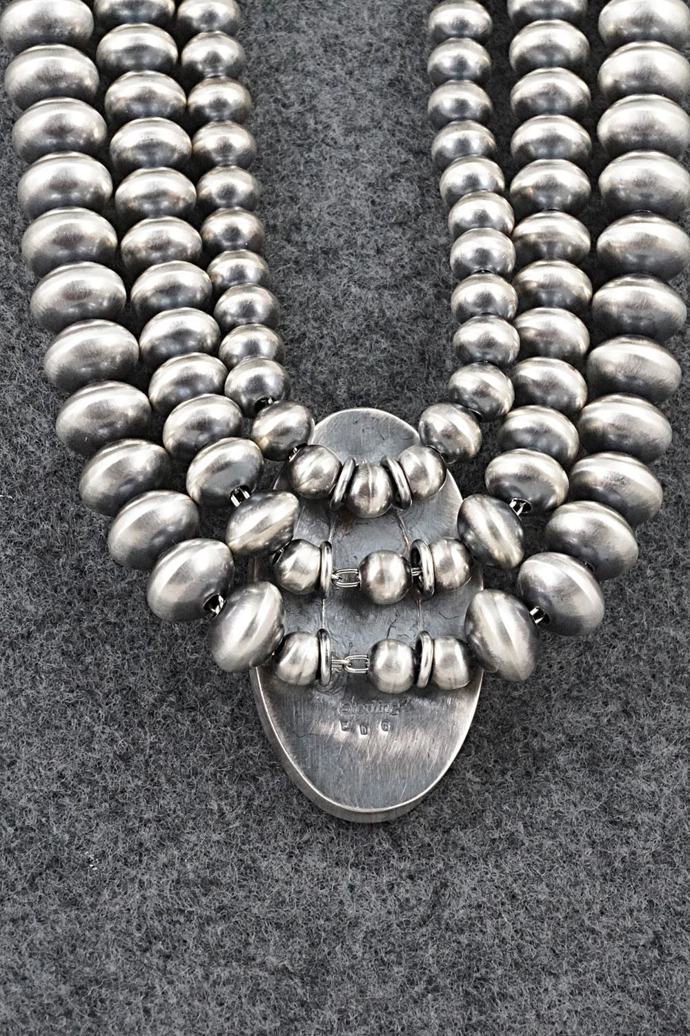 Turquoise & Sterling Silver Navajo Pearl Necklace - Gruber & Halwood