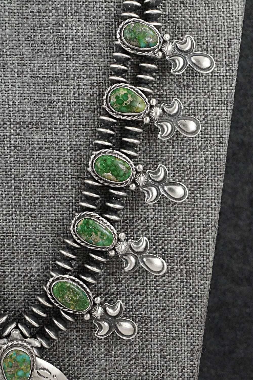 Turquoise & Sterling Silver Mini Squash Blossom Set - Adrienne Gordon
