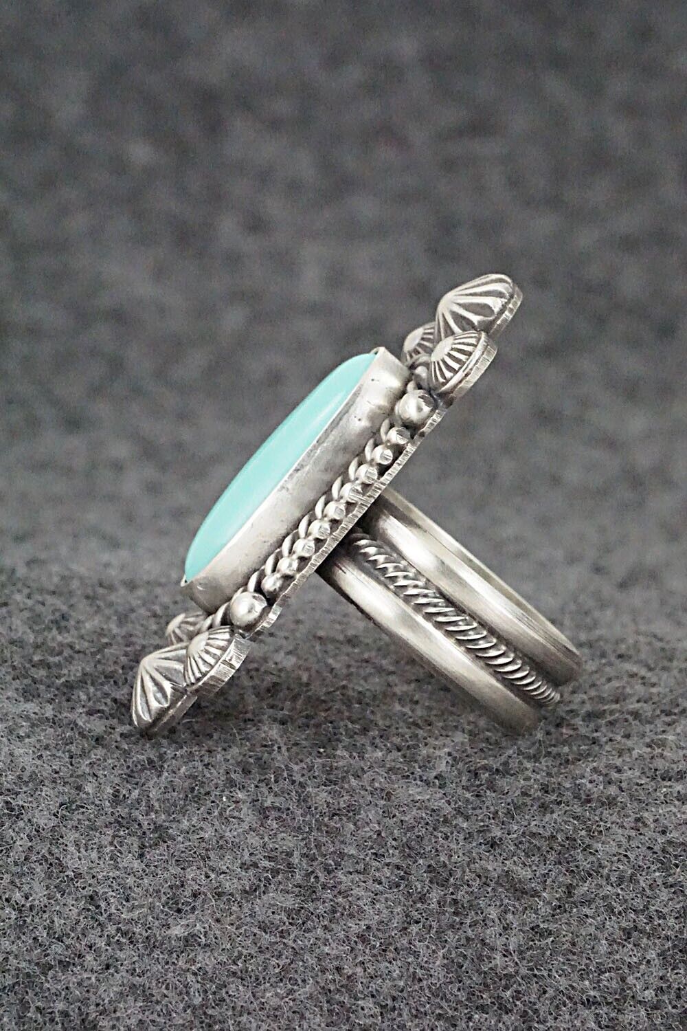 Turquoise & Sterling Silver Ring - Michael Calladitto - Size 8.5