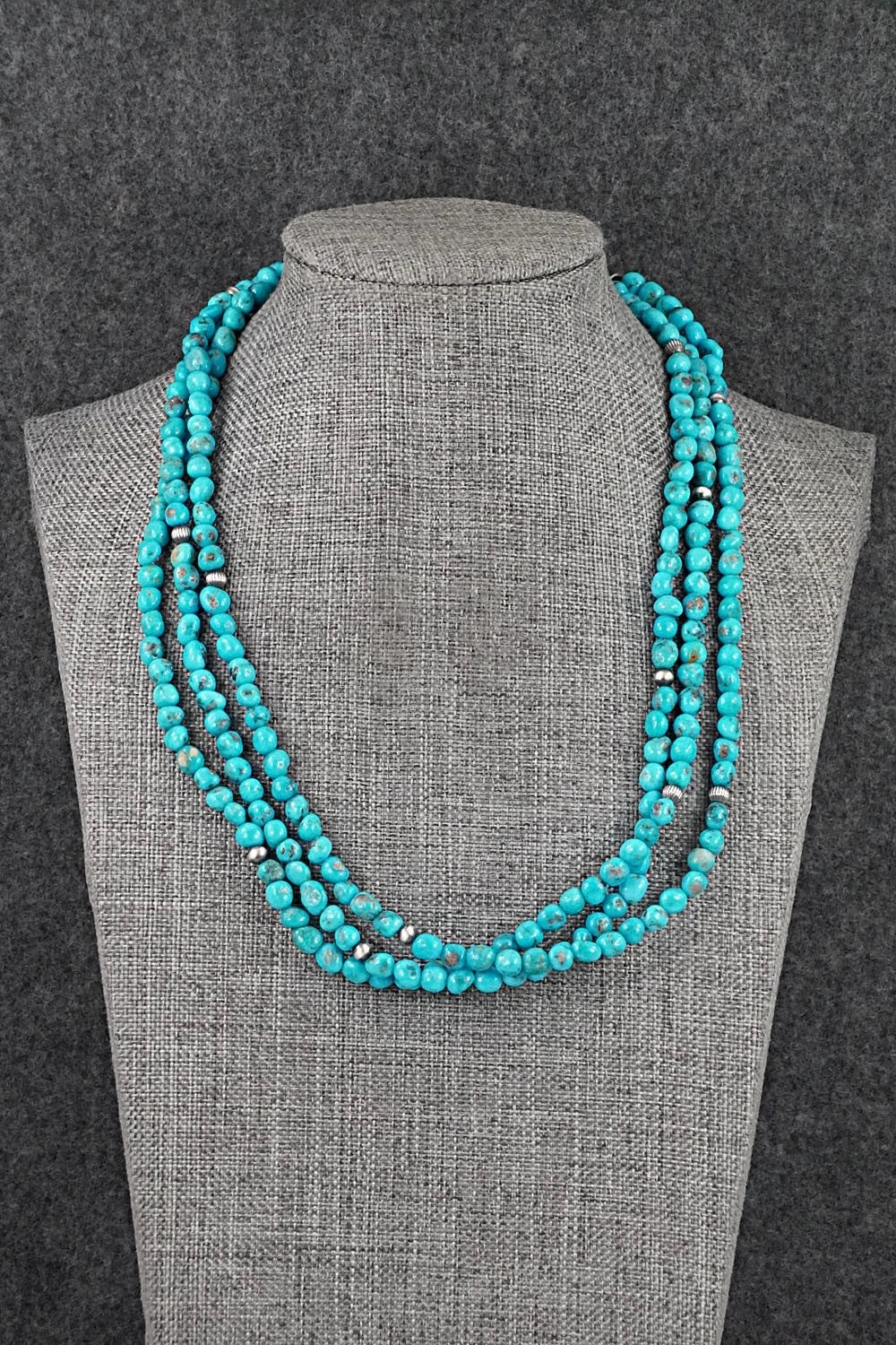 Turquoise & Sterling Silver Necklace - Theresa Skeets