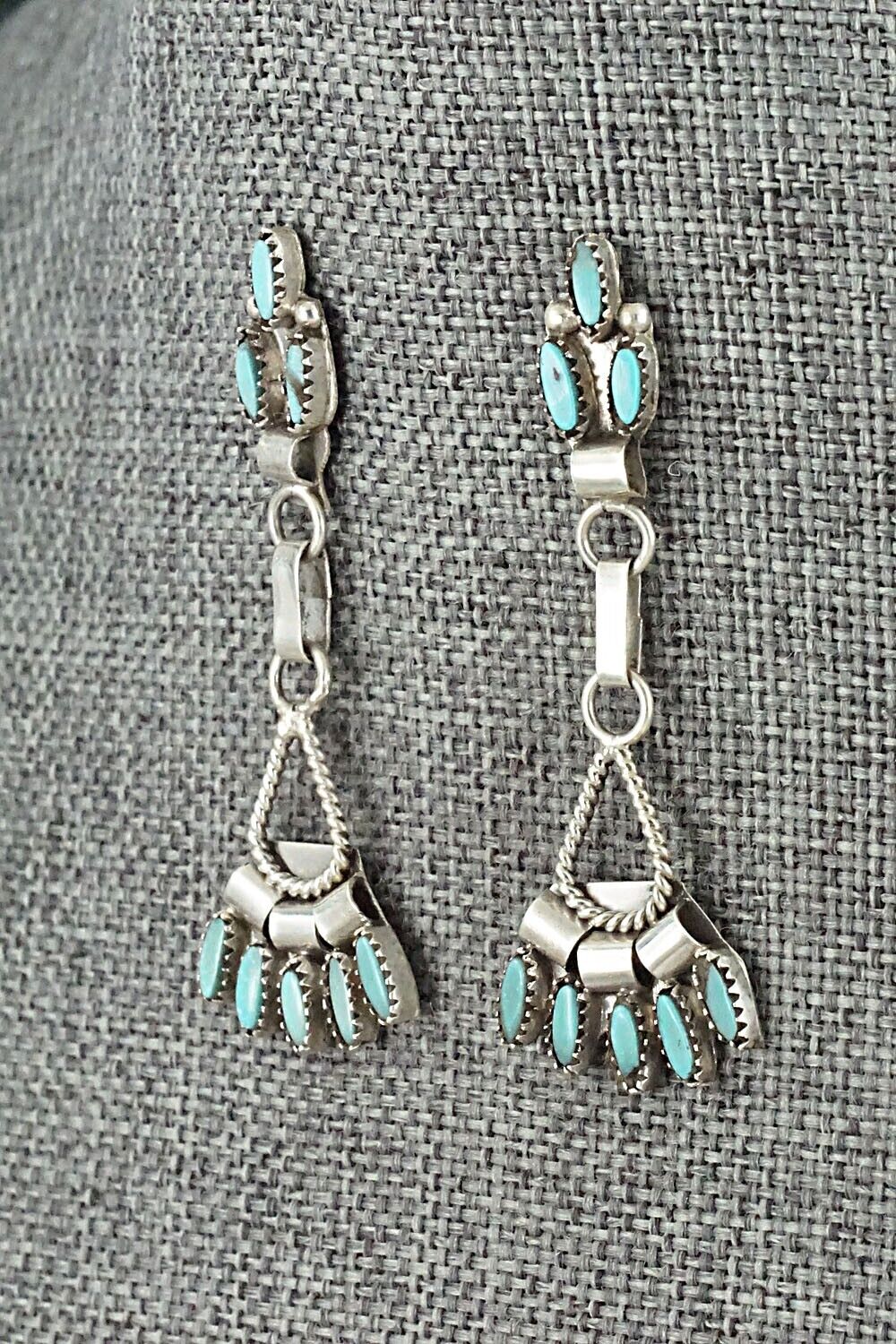 Turquoise & Sterling Silver Necklace and Earrings Set - Evonne Hustito