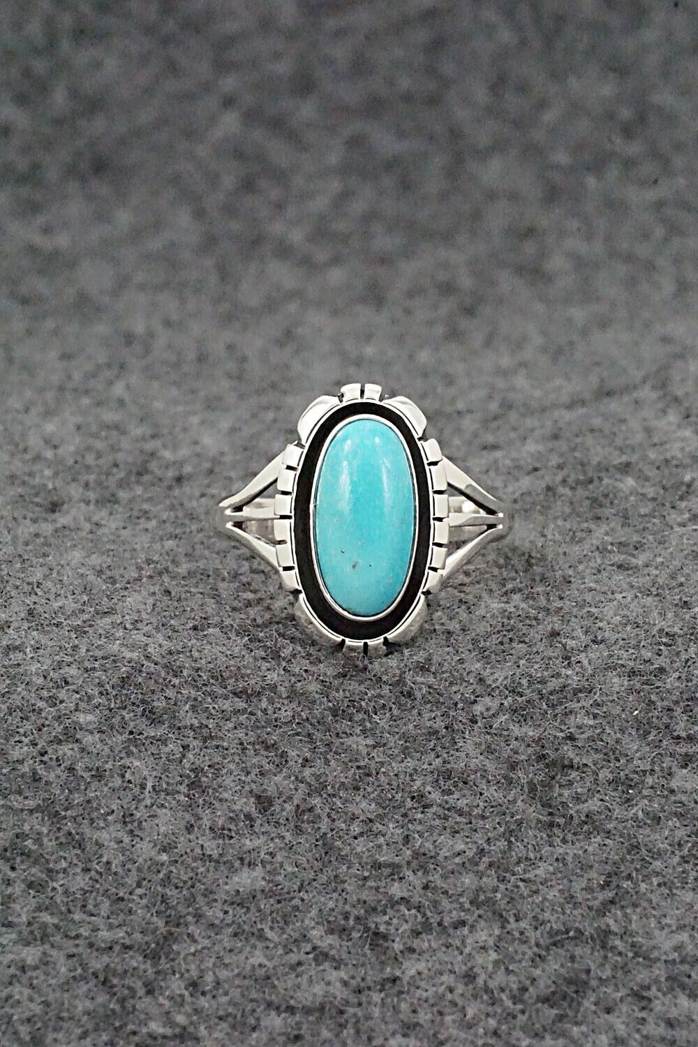 Turquoise & Sterling Silver Ring - Amos Begay - Size 9