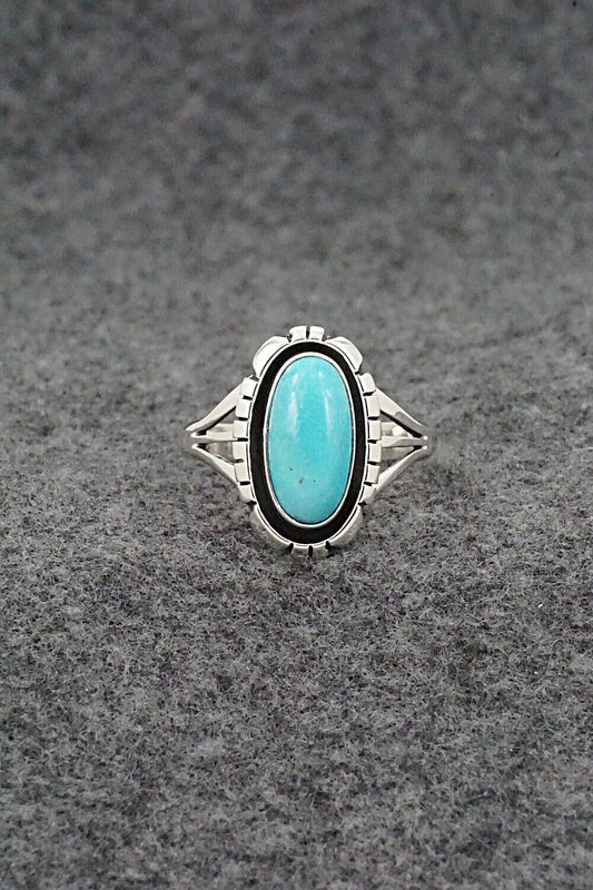 Turquoise & Sterling Silver Ring - Amos Begay - Size 9