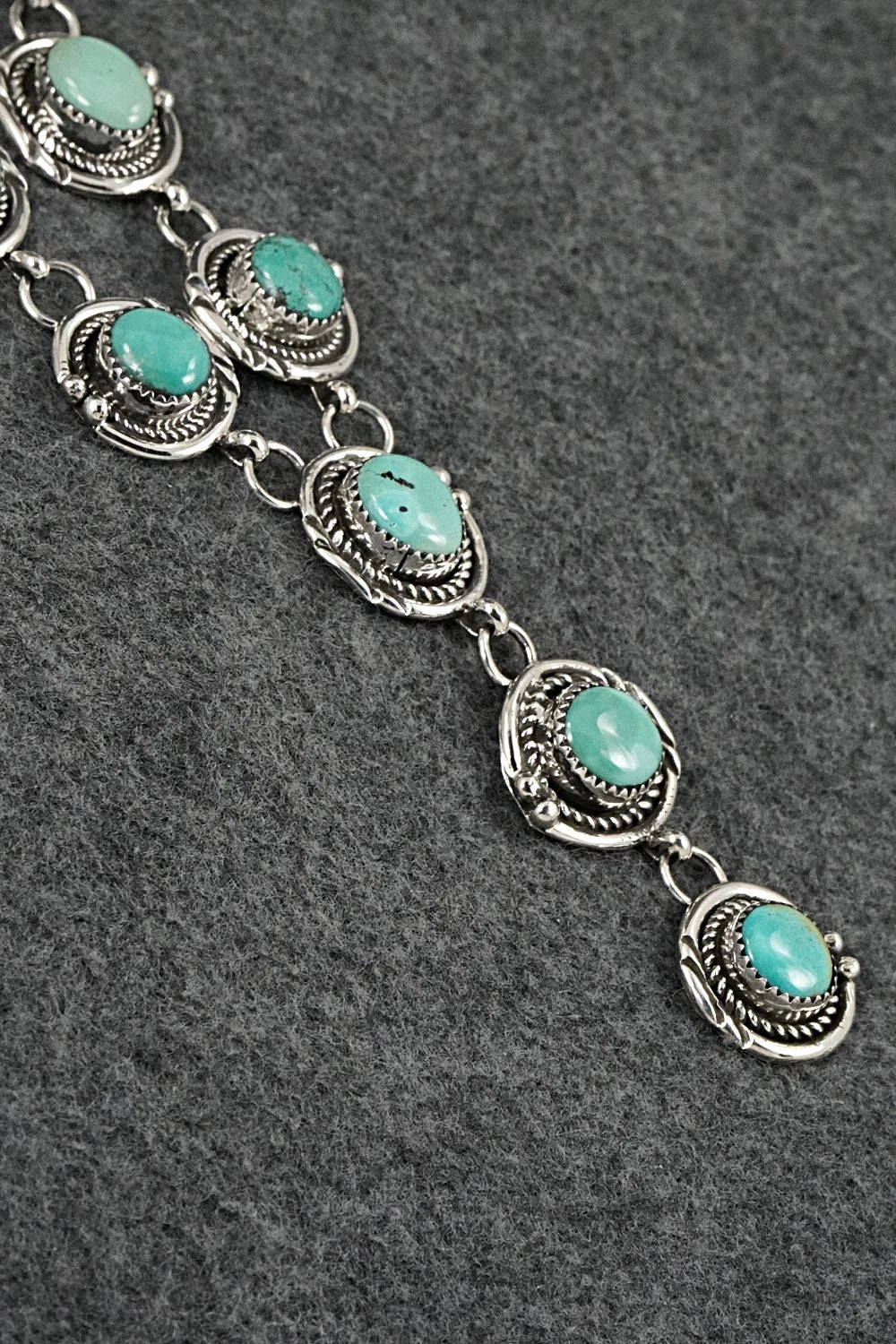Turquoise & Sterling Silver Necklace and Earrings Set - Phil Nez