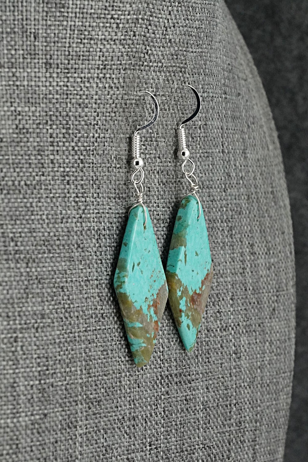 Turquoise & Sterling Silver Earrings - Louise Pete