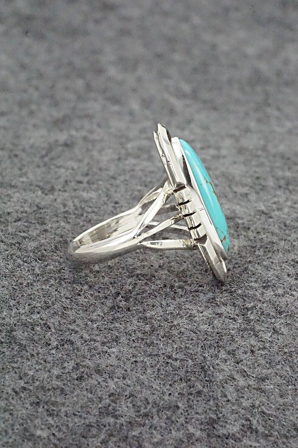 Turquoise & Sterling Silver Ring - Samuel Yellowhair - Size 6.75