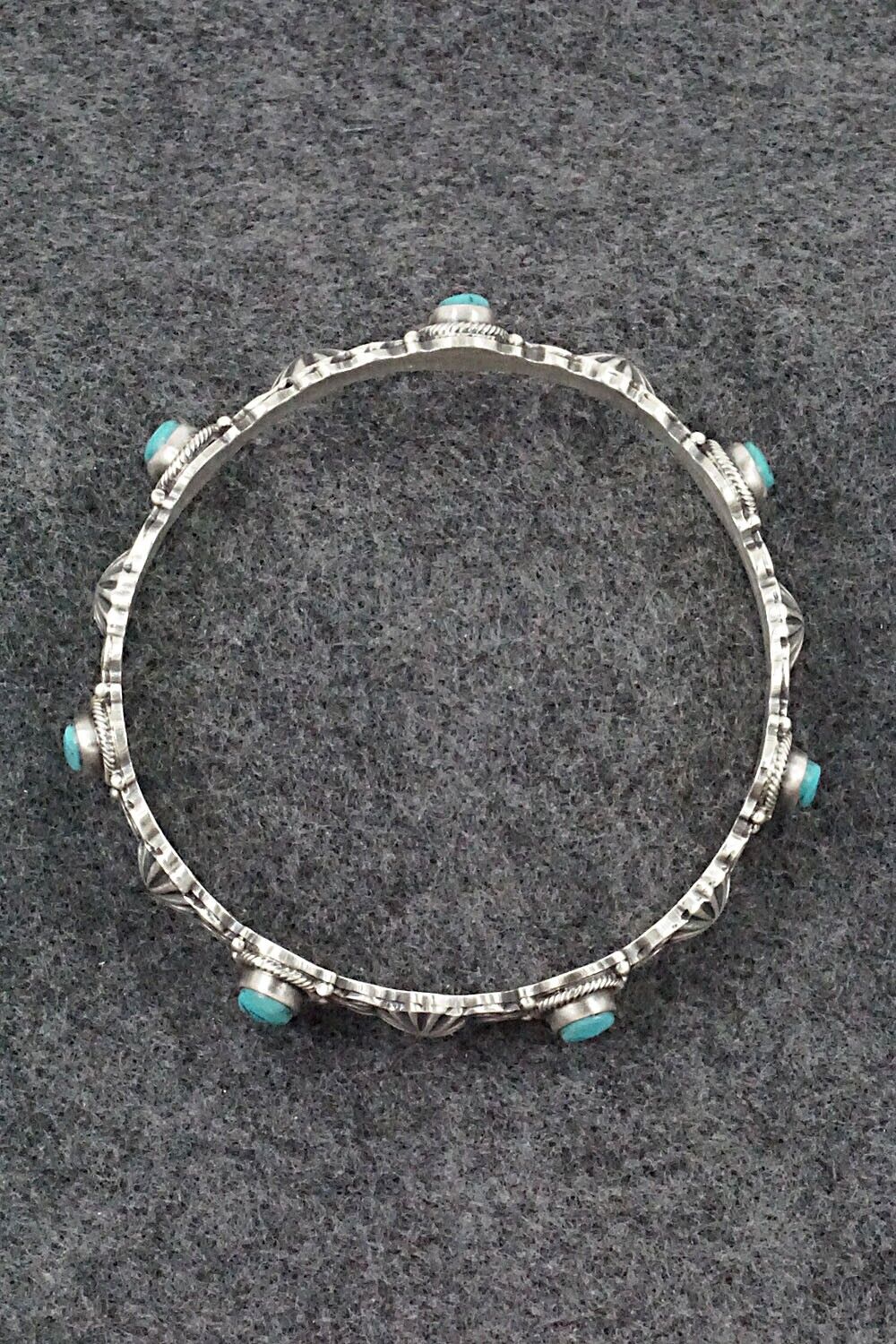 Turquoise & Sterling Silver Bangle Bracelet - Thomas Yazzie