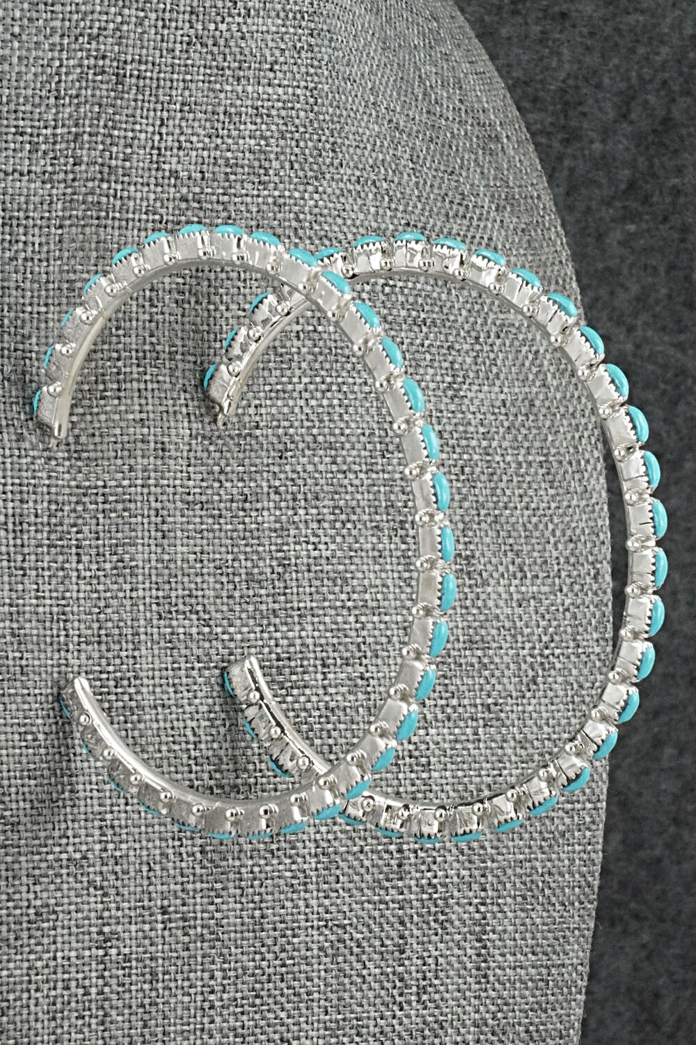 Turquoise & Sterling Silver Earrings - Thomacita Lesarlley