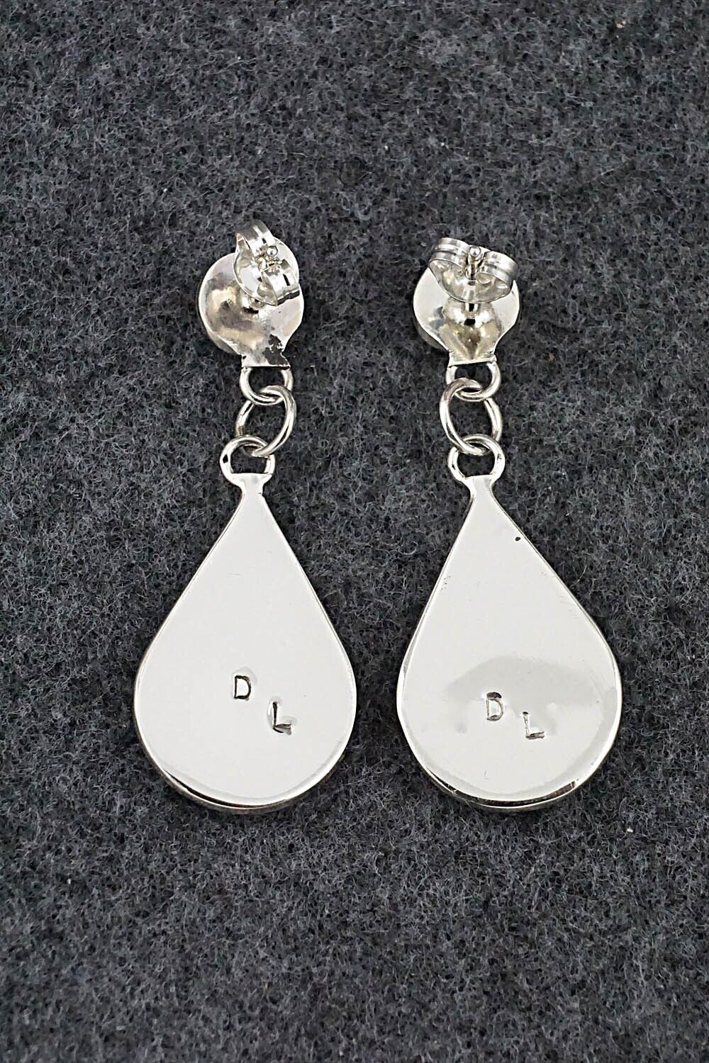 Turquoise & Sterling Silver Inlay Earrings - Delorna Lahi