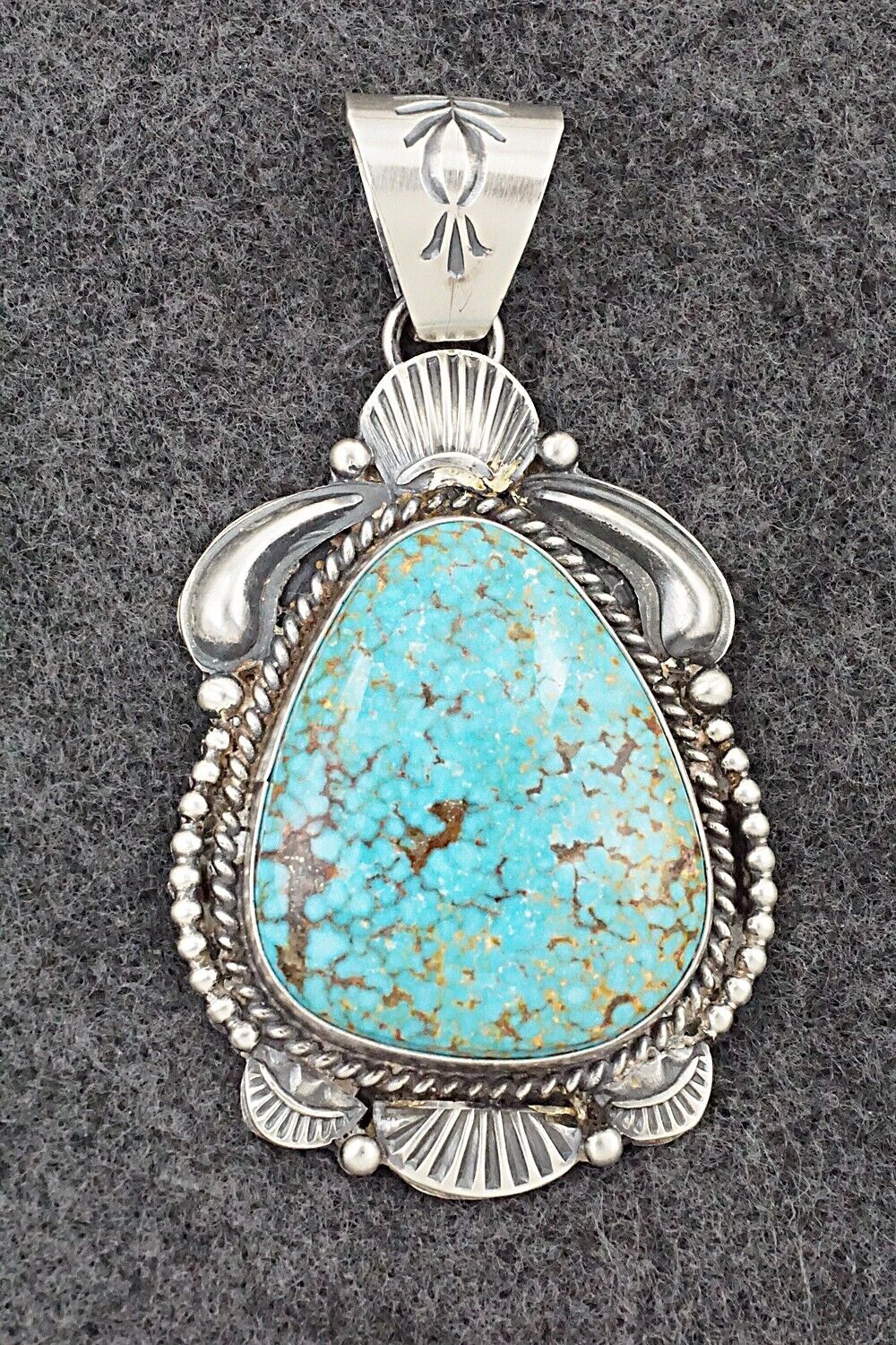 Turquoise & Sterling Silver Pendant - Raymond Delgarito