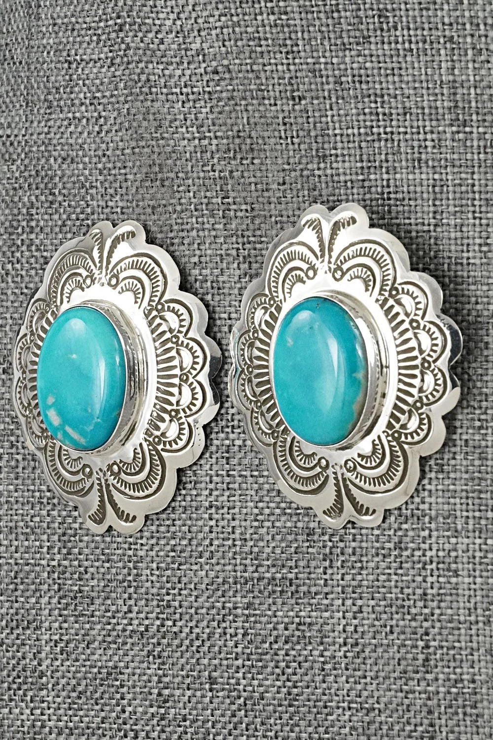 Turquoise & Sterling Silver Earrings - Arnold Blackgoat