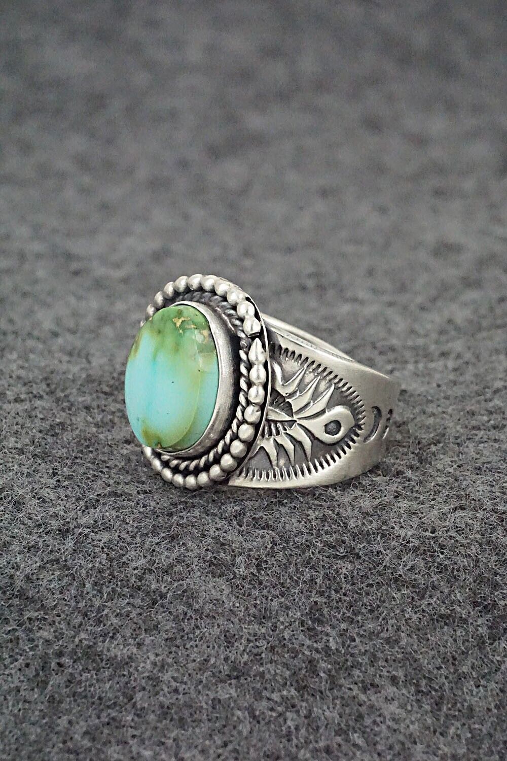 Turquoise & Sterling Silver Ring - Samuel Yellowhair - Size 7