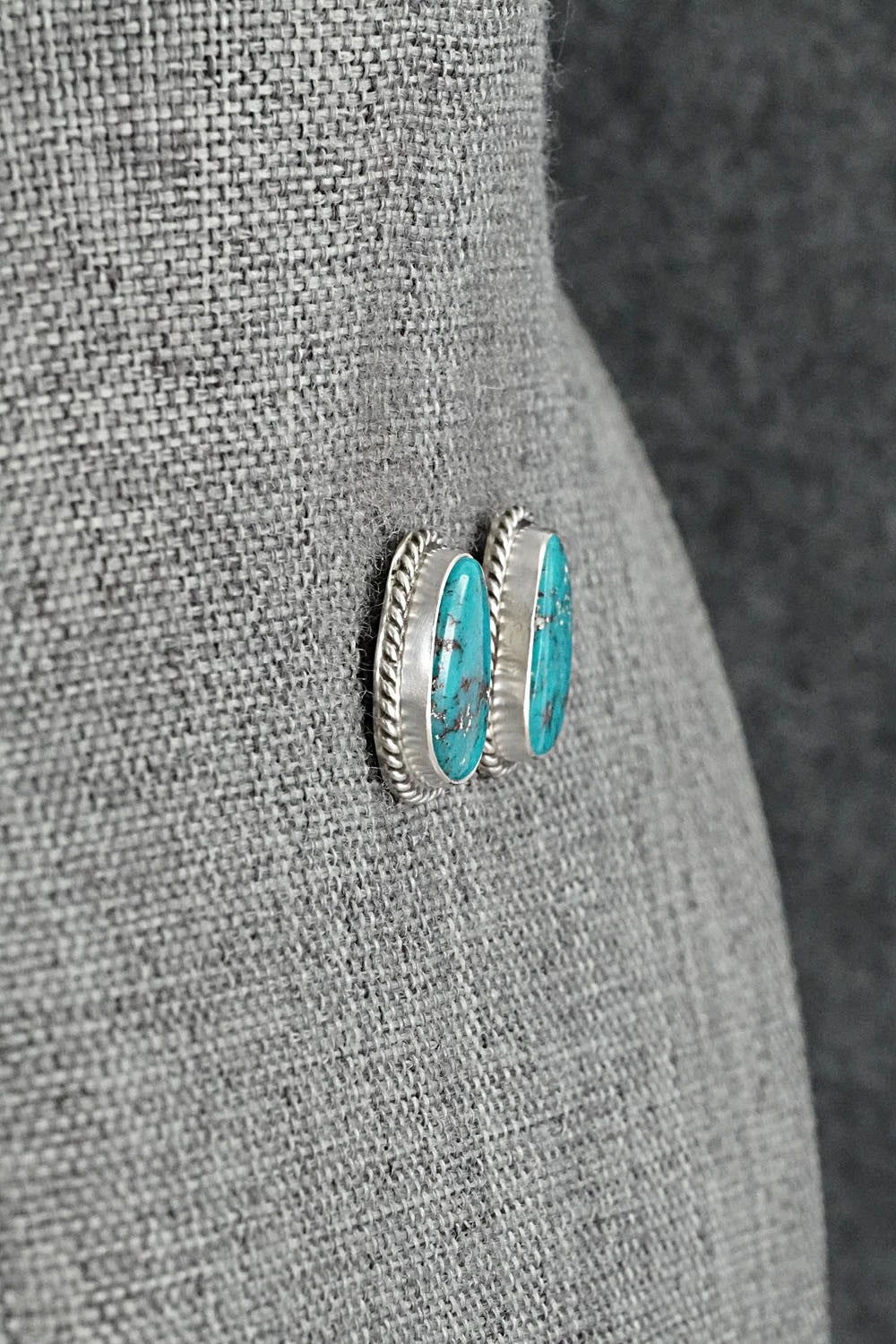 Turquoise & Sterling Silver Earrings - Eugene Gruber