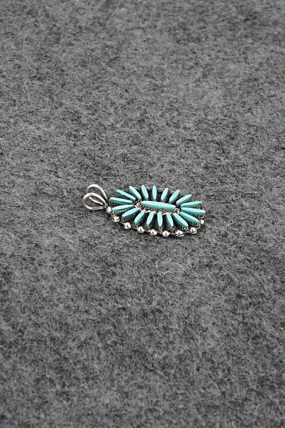 Turquoise & Sterling Silver Pendant - Fritzon Owaleon