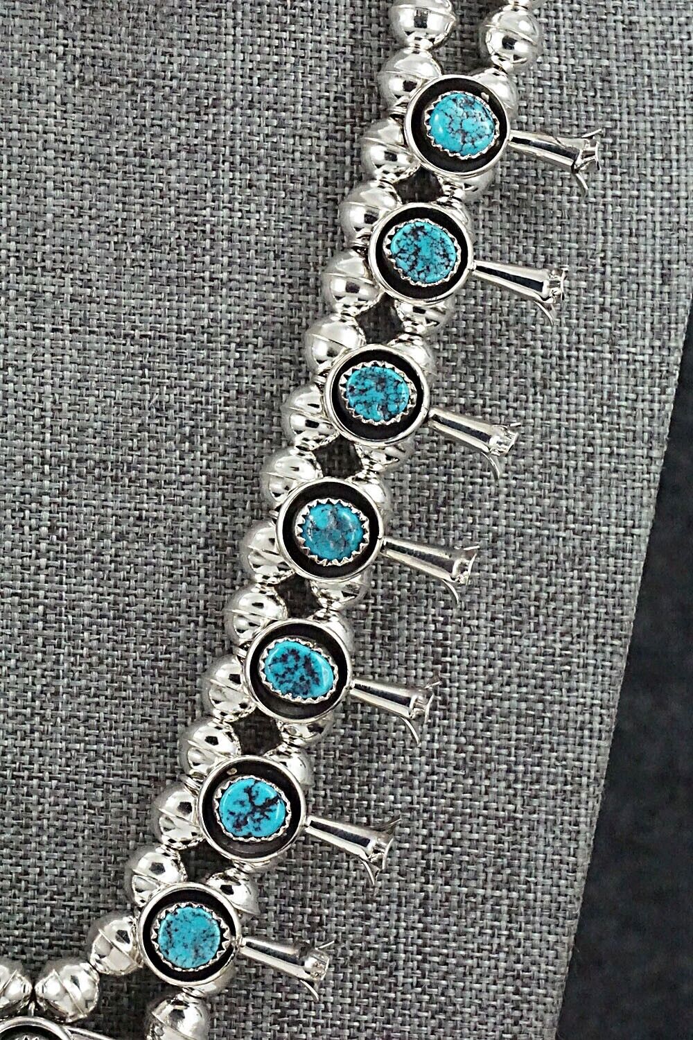 Turquoise & Sterling Silver Squash Blossom Set - Phil Garcia