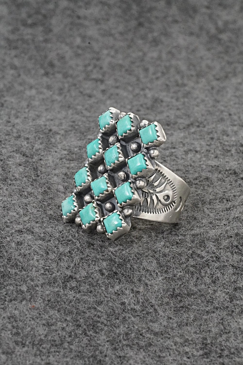 Turquoise & Sterling Silver Ring - Verley Betone - Size 7.5
