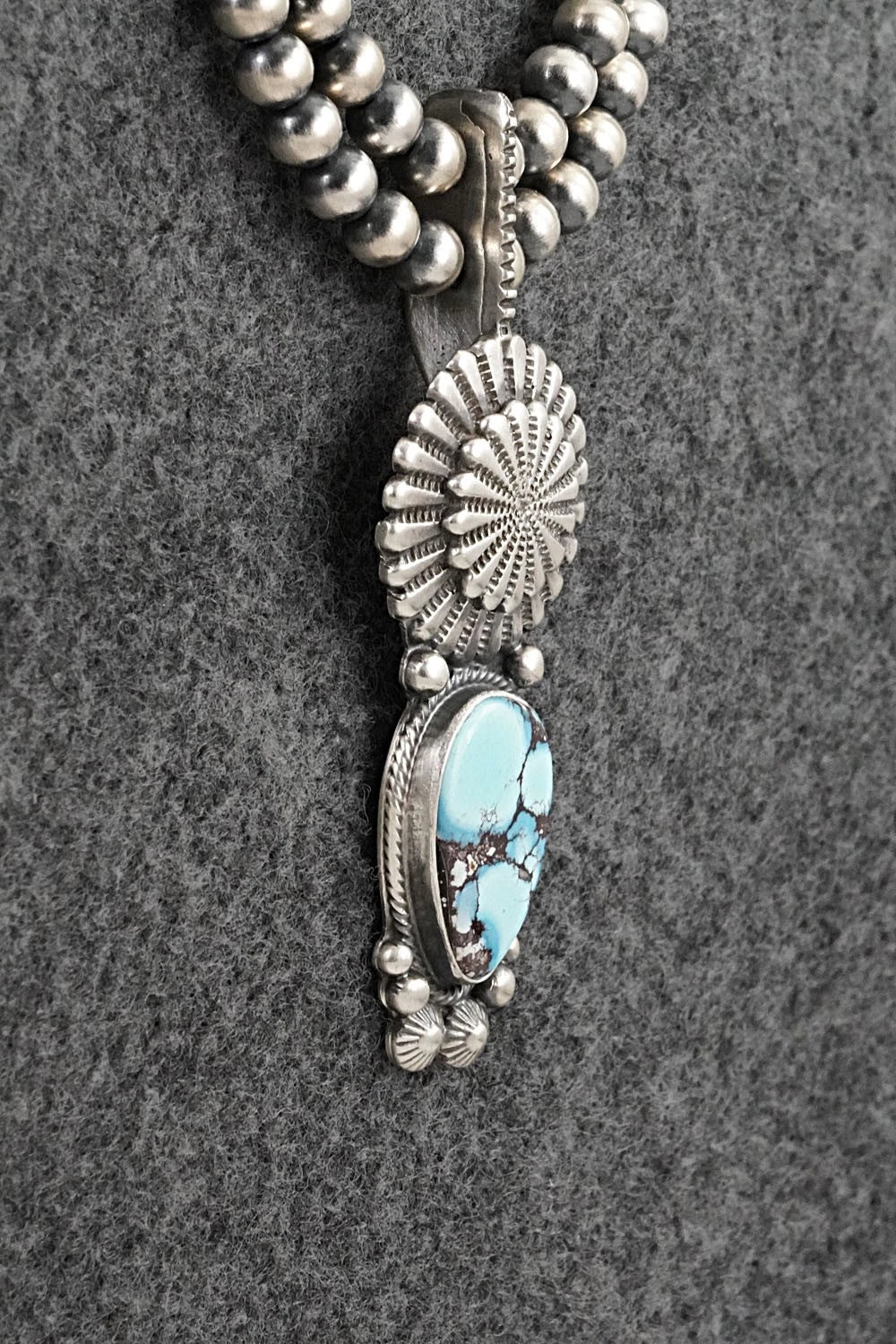 Turquoise & Sterling Silver Necklace - Tom Lewis