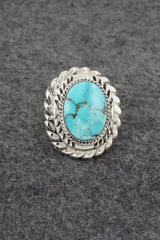 Turquoise & Sterling Silver Ring - Jerome Lee - Size 7.75