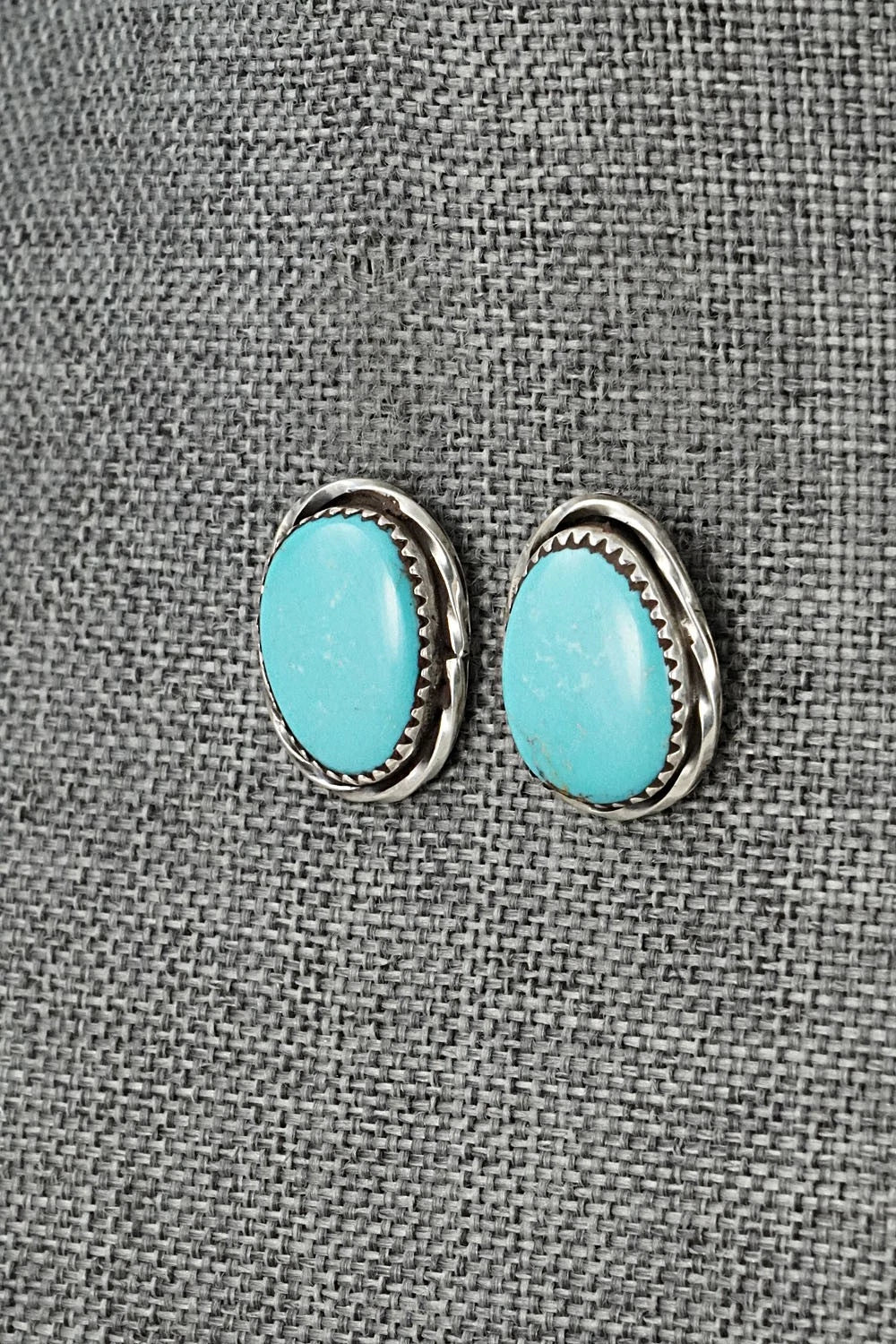Turquoise & Sterling Silver Earrings - Ernest Hawthorne