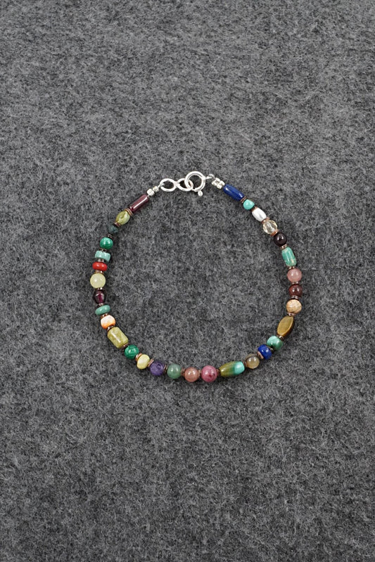 Multi-Stone & Sterling Silver Bracelet - Helen Tsosie