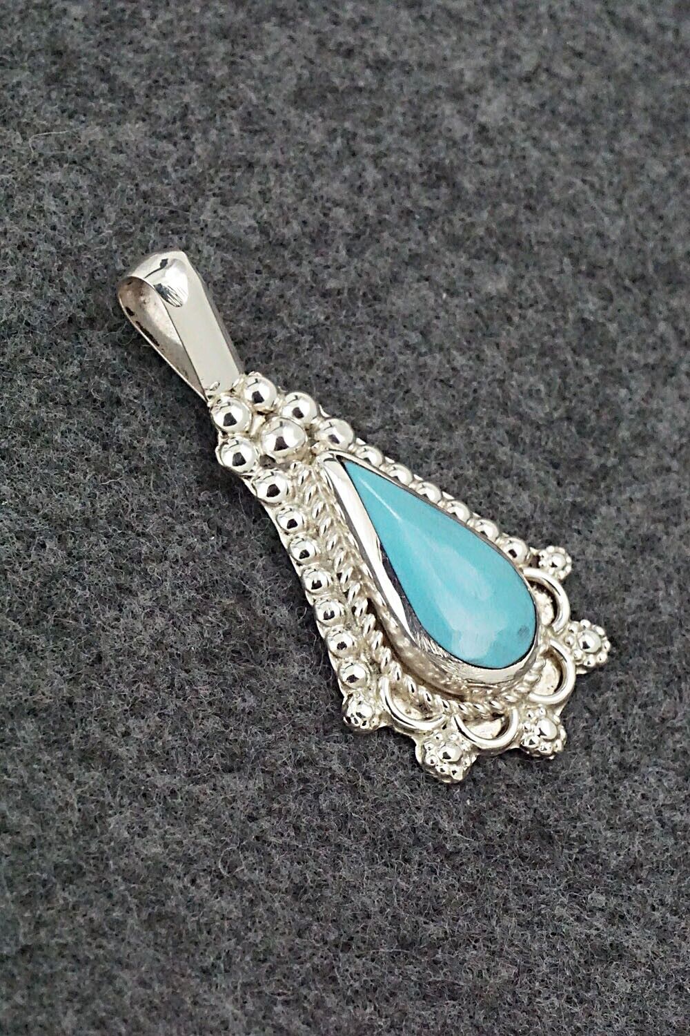 Turquoise & Sterling Silver Pendant - Juanita Yatsatie