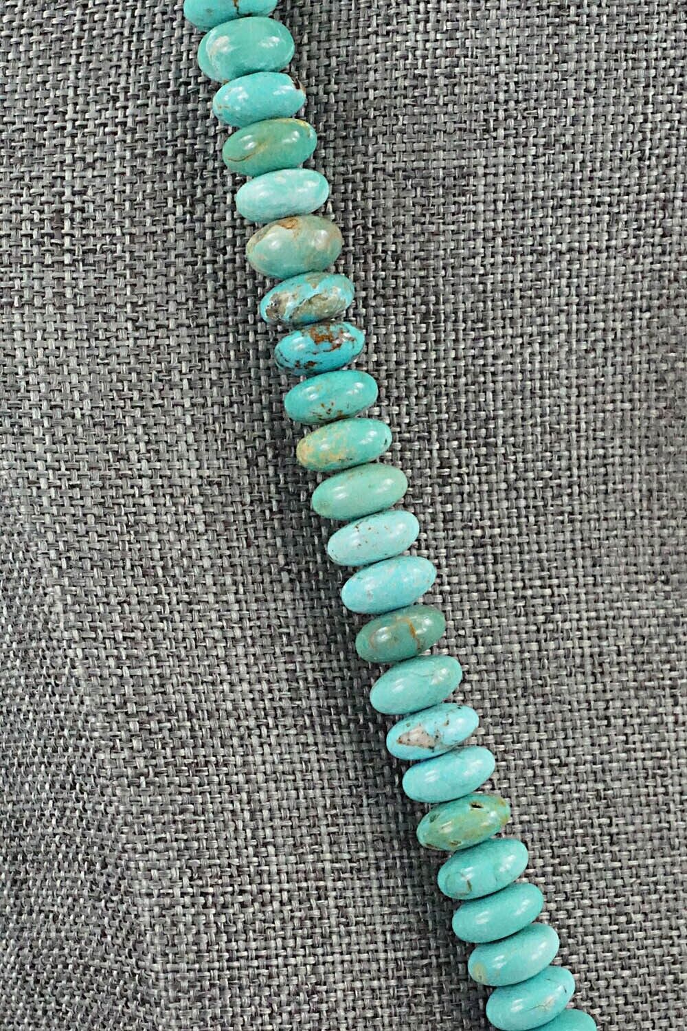 Turquoise & Sterling Silver Necklace 19" - Doreen Jake