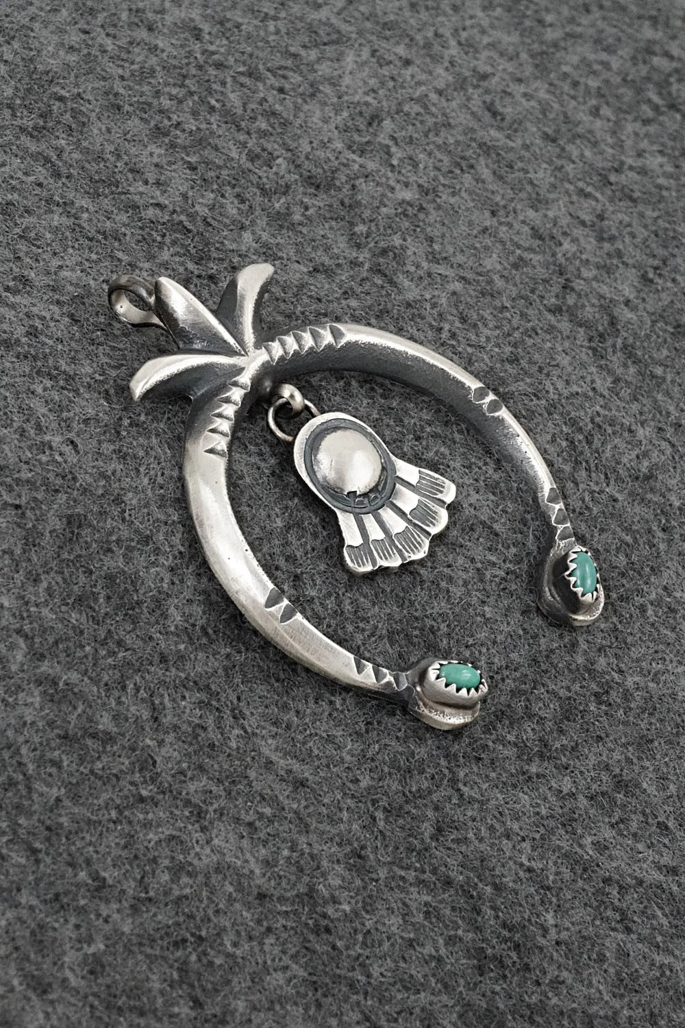Turquoise and Sterling Silver Pendant - Martha Cayatineto