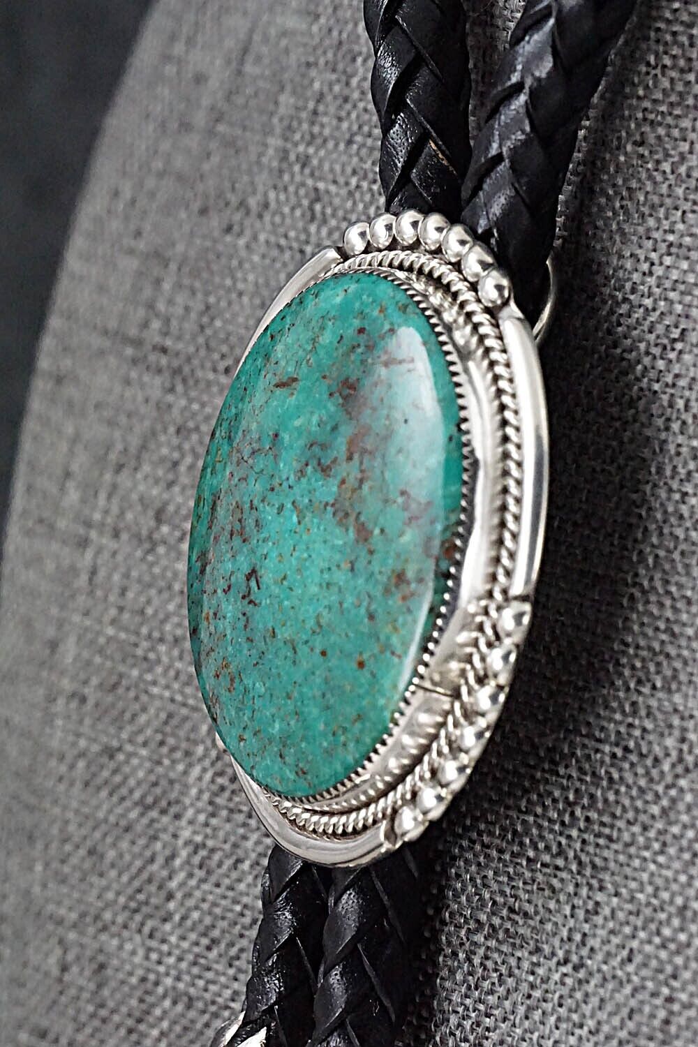 Turquoise & Sterling Silver Bolo Tie - Kenny Calavaza