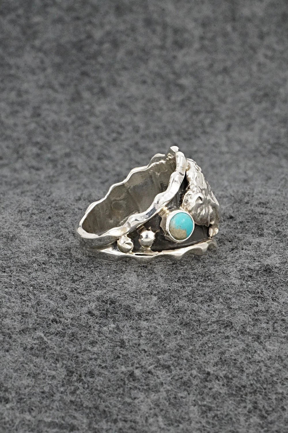 Turquoise & Sterling Silver Ring - Genevieve Francisco - Size 11.5