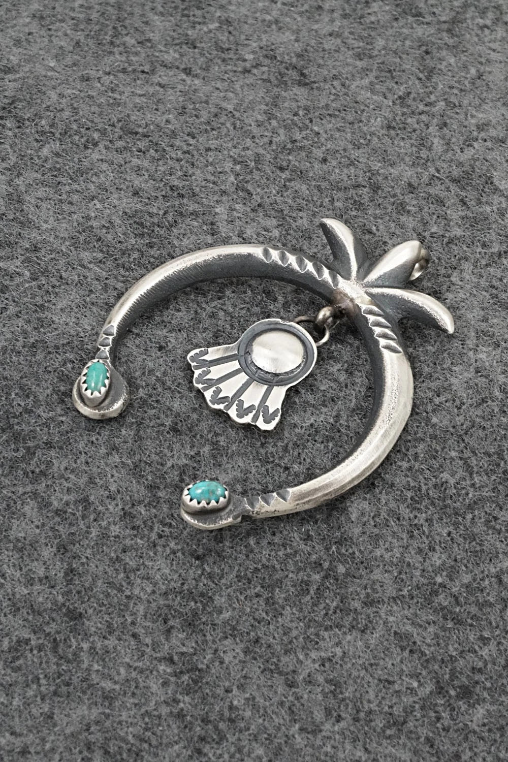 Turquoise and Sterling Silver Pendant - Martha Cayatineto