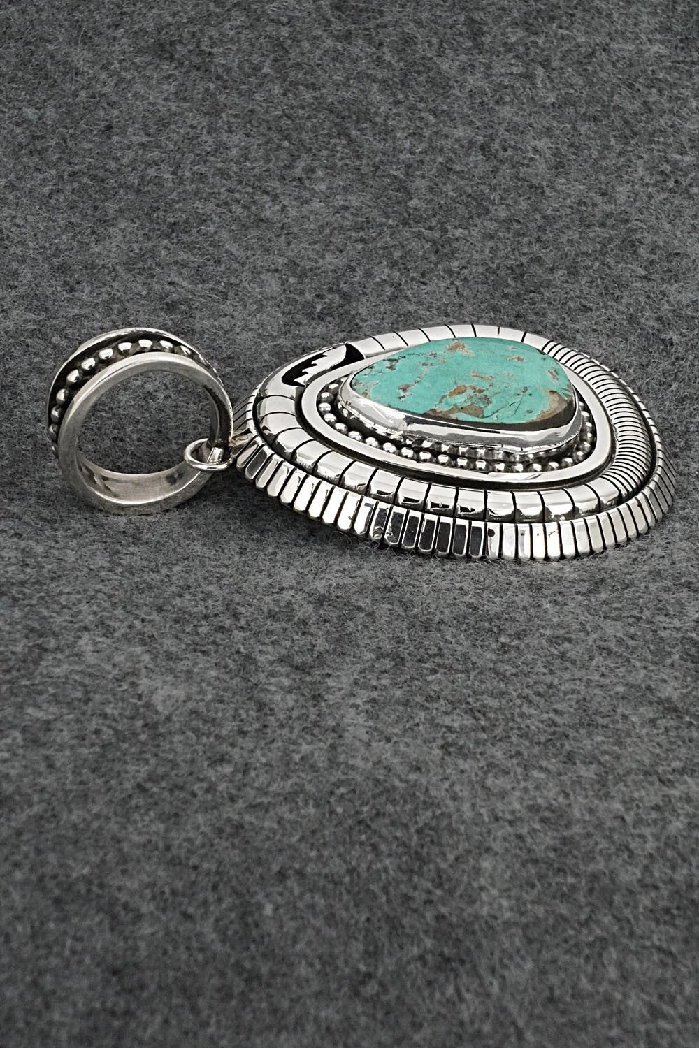Turquoise and Sterling Silver Pendant - Jonathan Nez
