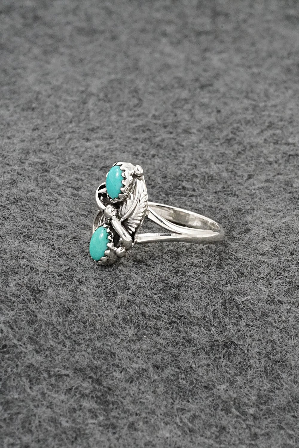Turquoise and Sterling Silver Ring - Judy Largo - Size 7.75