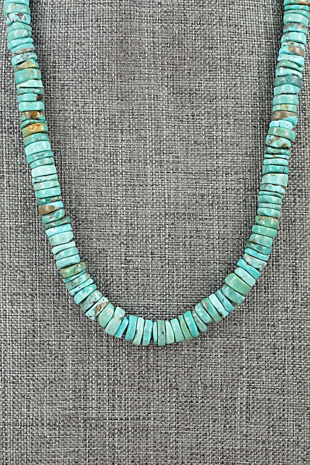 Turquoise & Sterling Silver Necklace 18" - Doreen Jake