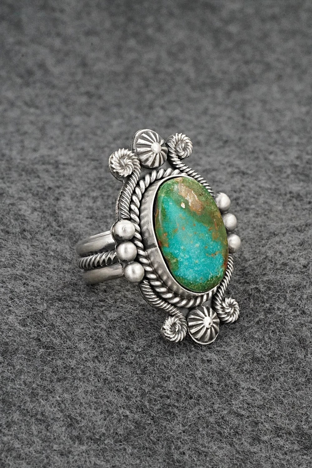 Turquoise & Sterling Silver Ring - Michael Calladitto - Size 8