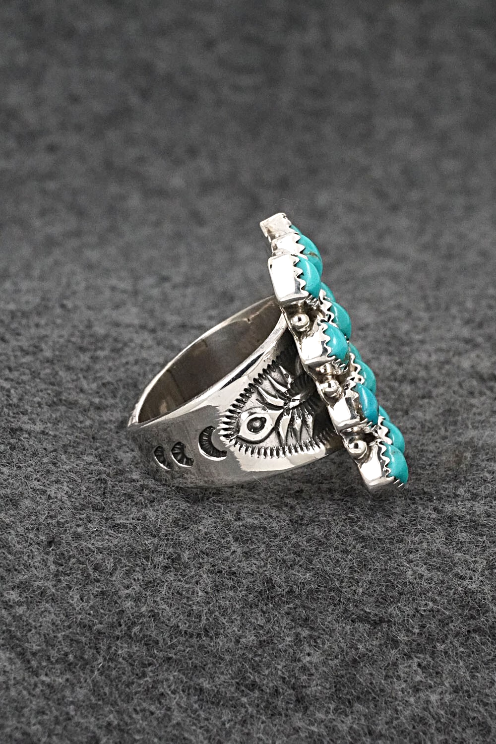 Turquoise & Sterling Silver Ring - Verley Betone - Size 7.5