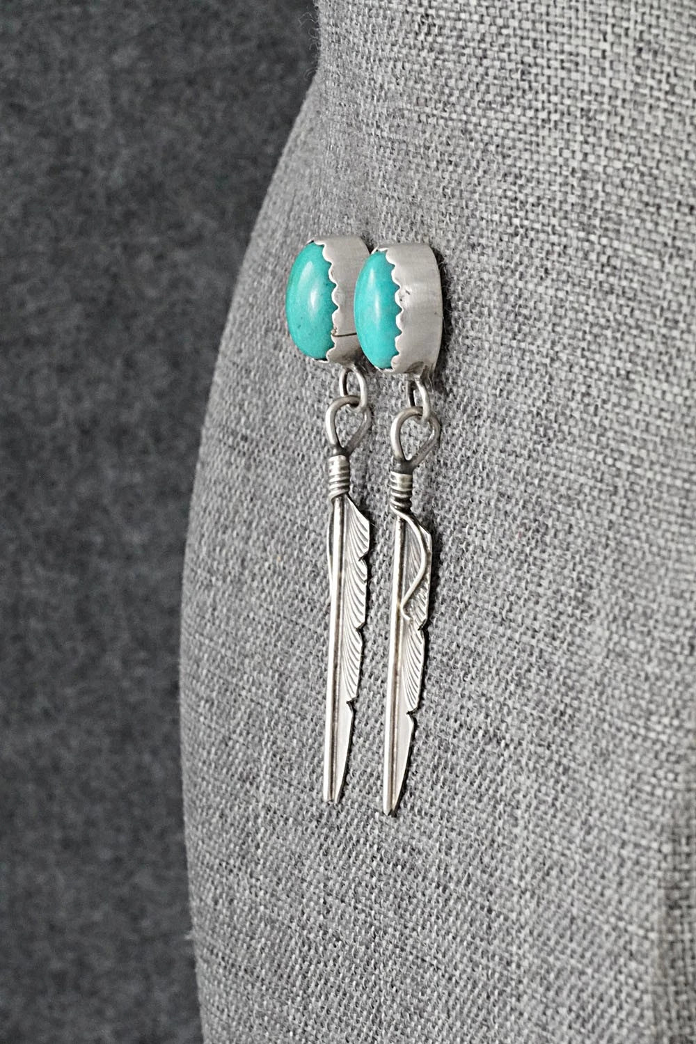 Turquoise & Sterling Silver Earrings - Chris Charley