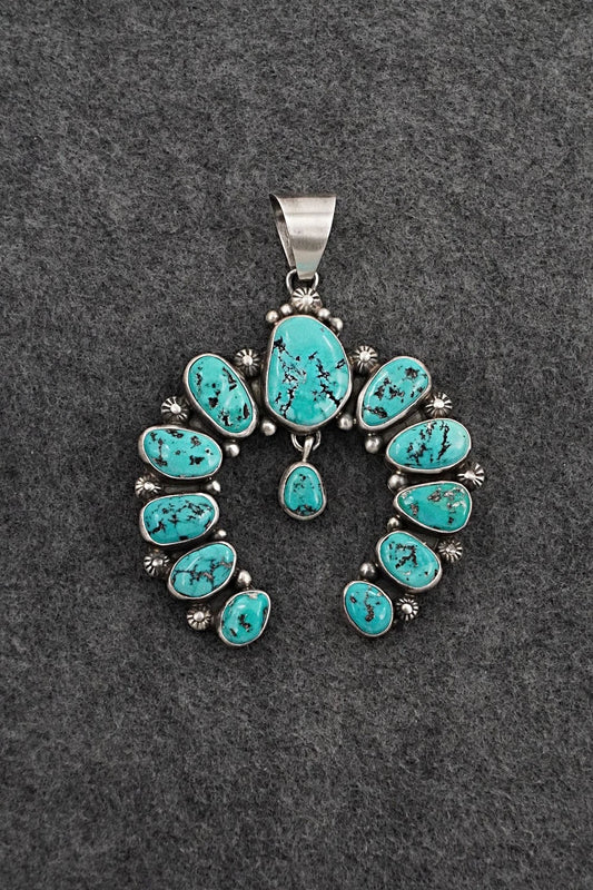 Turquoise & Sterling Silver Naja Pendant - Kathleen Livingston
