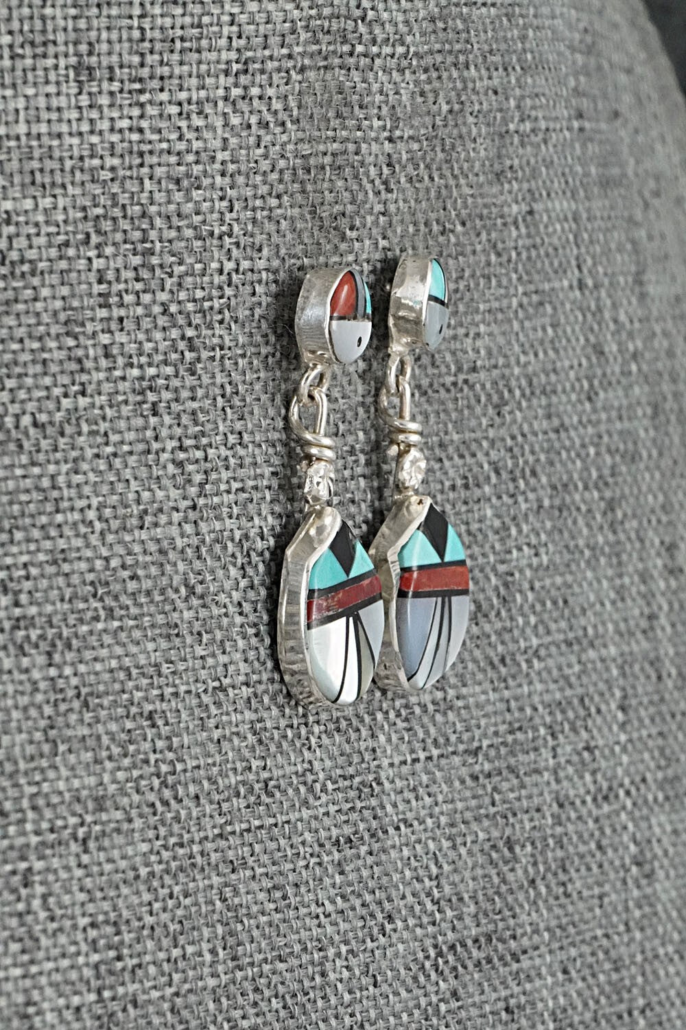 Multi-Stone Inlay & Sterling Silver Earrings - Ola Eriacho