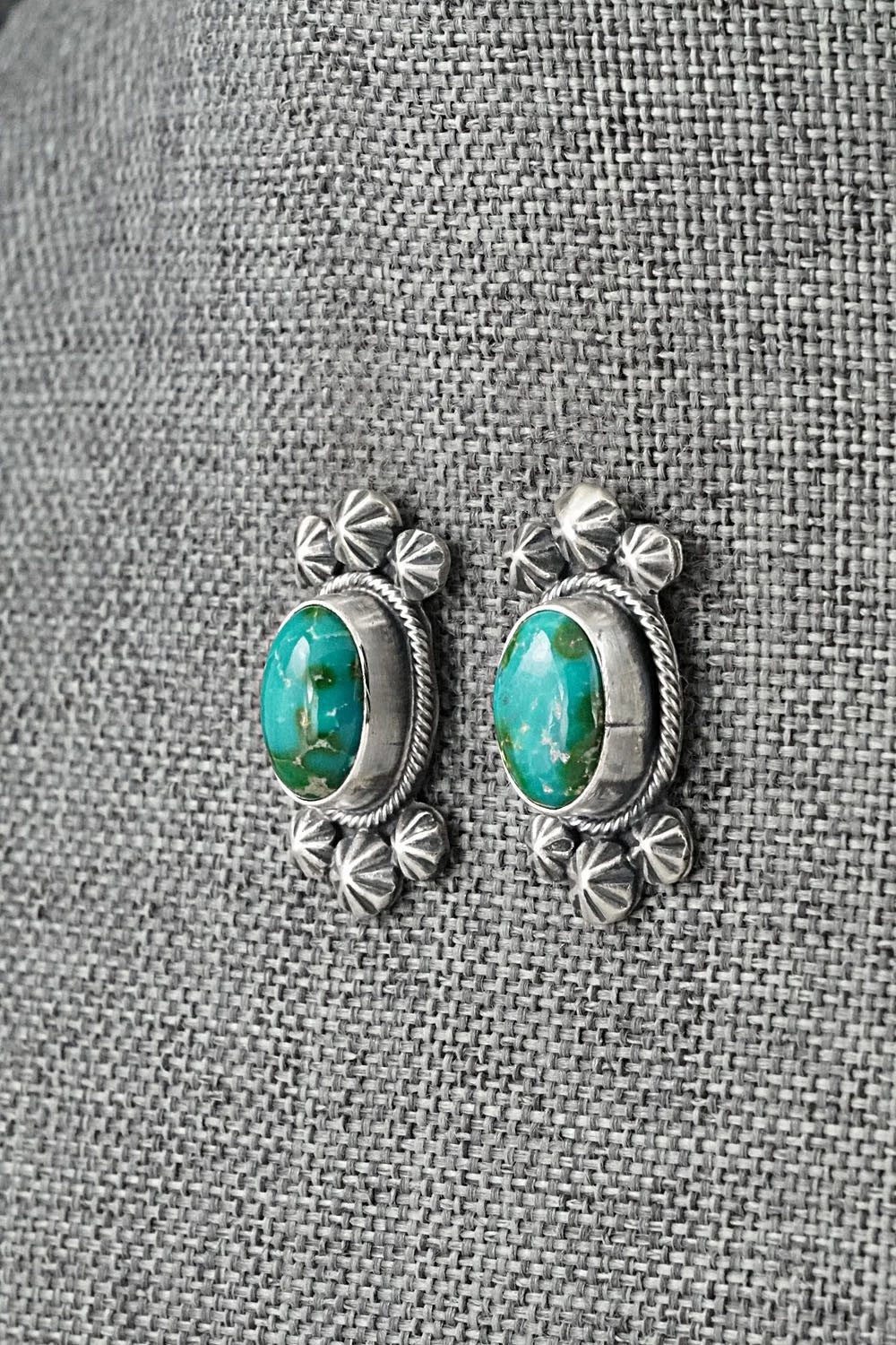 Turquoise & Sterling Silver Necklace and Earrings Set - Darrin Livingston