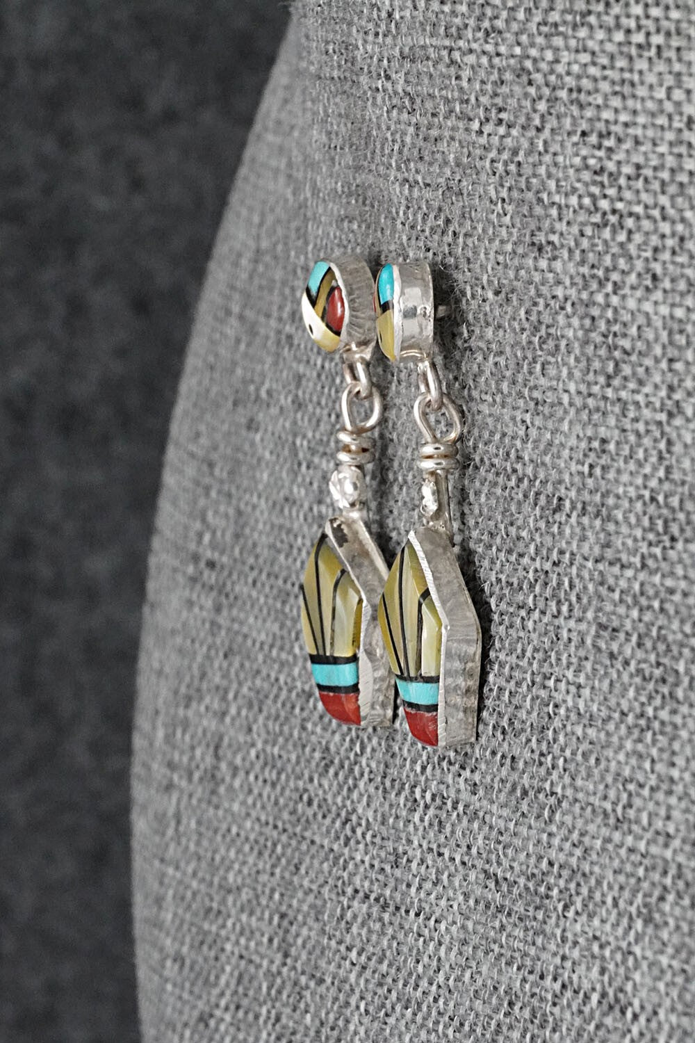 Multi-Stone Inlay & Sterling Silver Earrings - Ola Eriacho
