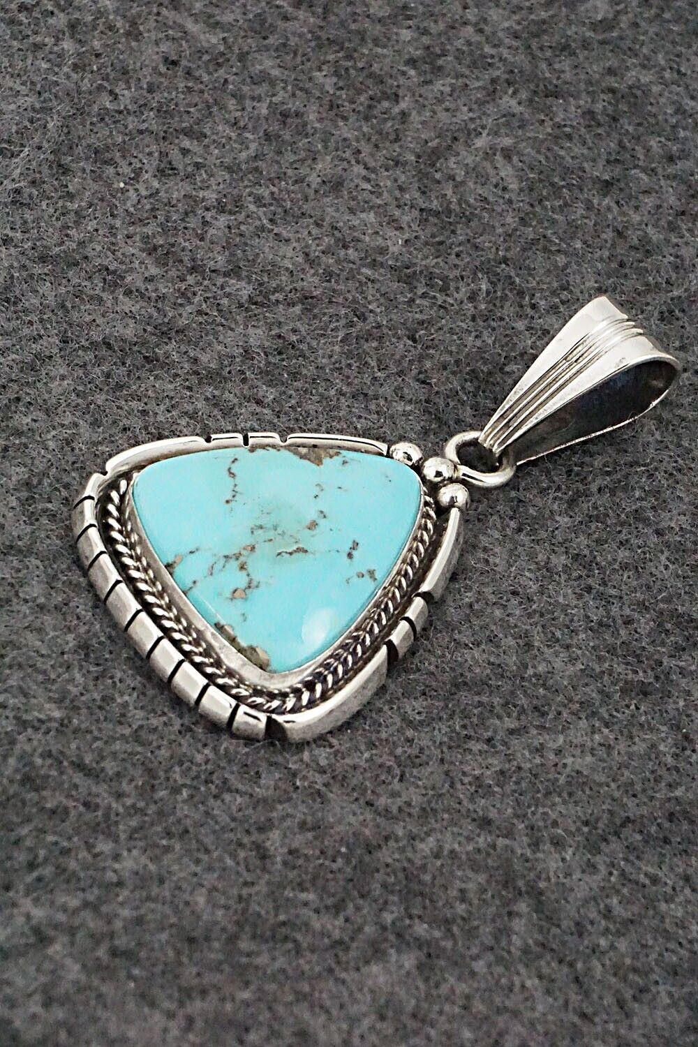 Turquoise & Sterling Silver Pendant - Samuel Yellowhair