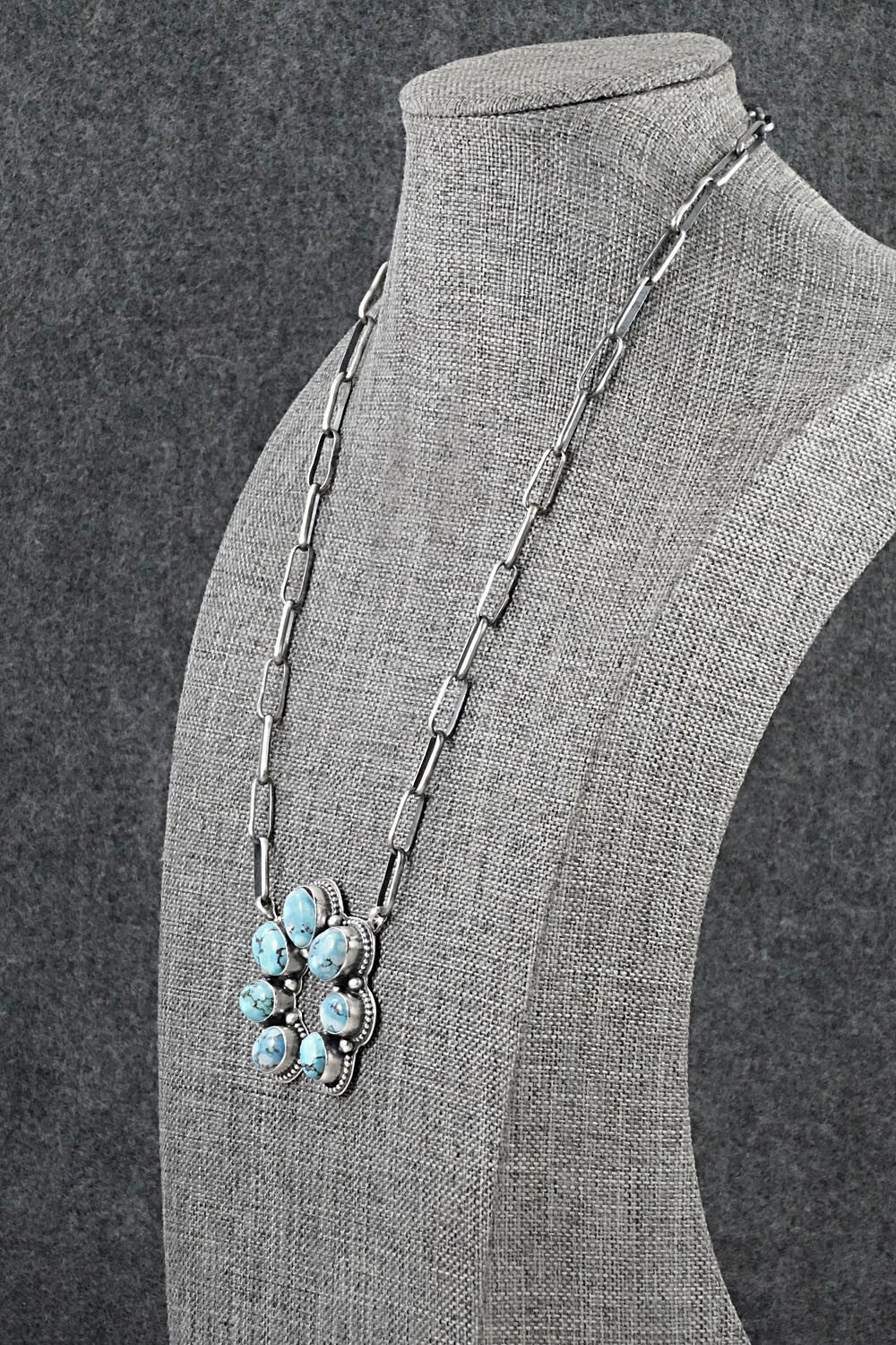 Turquoise & Sterling Silver Necklace - Darrin Livingston